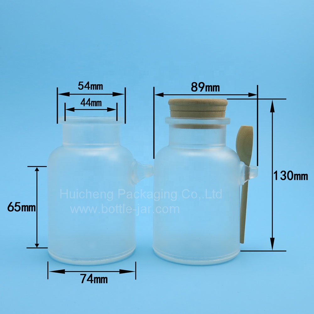 Beautiful 10oz bath salt frosted plastic jars for cosmetic products