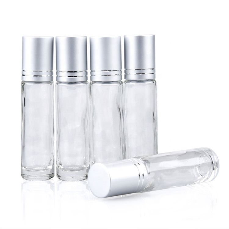 Beautiful Cosmetic Essential Oil Perfume Container Rose Gold 10ml Glass Roll On Bottle With Aluminium Lid