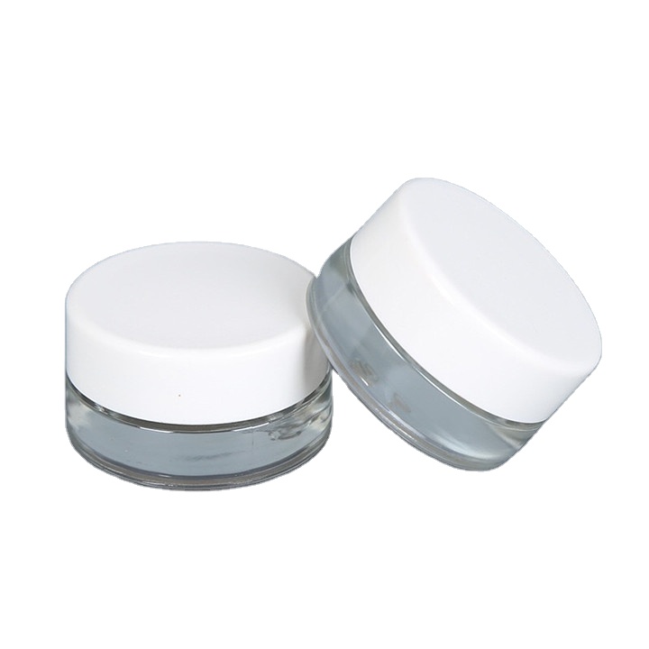Beautiful Luxury 3ml 5ml wholesale Small round glass jar with lid skin care eye face cream cosmetic jars