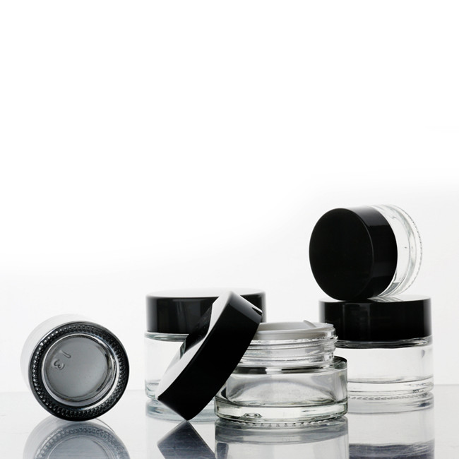 Beautiful Luxury 3ml 5ml wholesale Small round glass jar with lid skin care eye face cream cosmetic jars