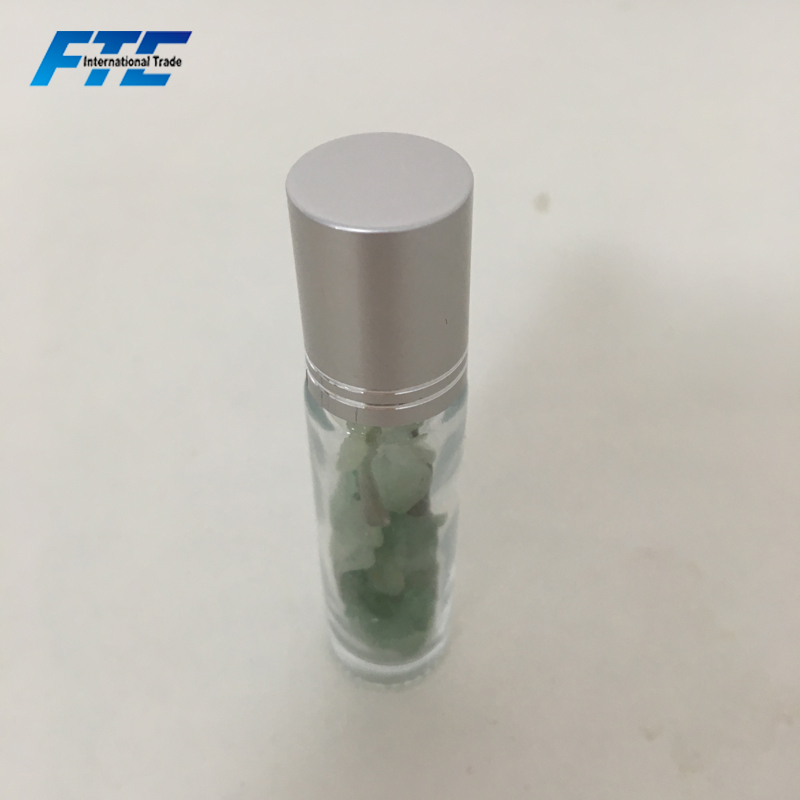 Beautiful Natural Gemstone Roller Ball Glass Perfume Essential Oil Roll On Bottles
