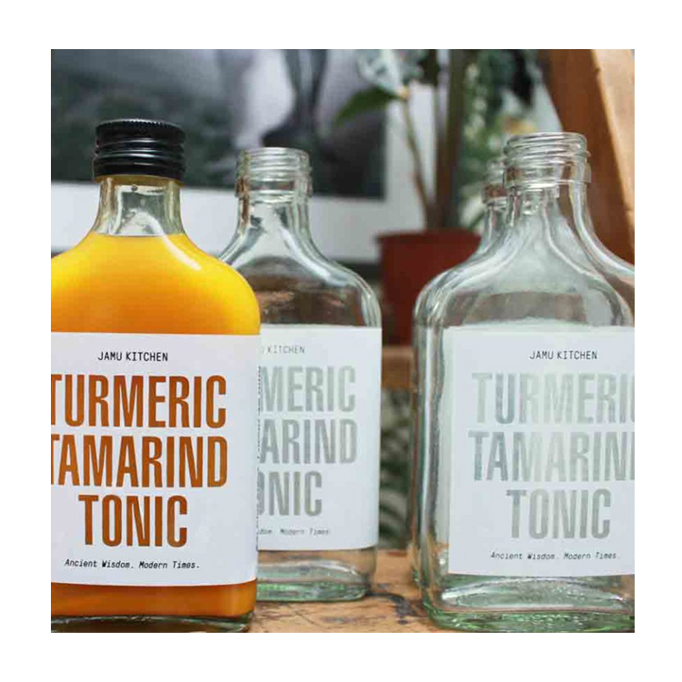 Beautiful Transparent Decaled 1000Ml Glass Sugarcane Juice Bottle