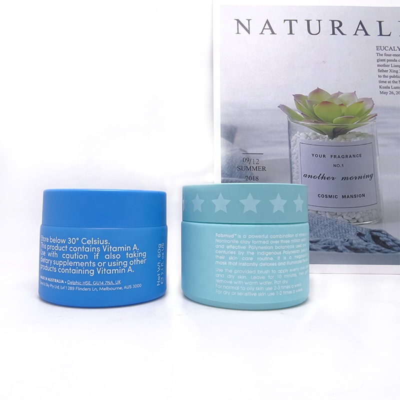 Beautiful luxury opal white frosted purple 50ml 50g glass cream jar with white colored PP scrw lid