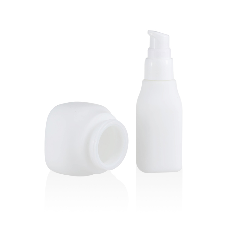 Beautiful original white color square cosmetic glass bottles and jars 50ml cream jars 40ml 100ml 120ml serum bottle