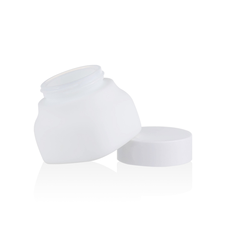 Beautiful original white color square cosmetic glass bottles and jars 50ml cream jars 40ml 100ml 120ml serum bottle