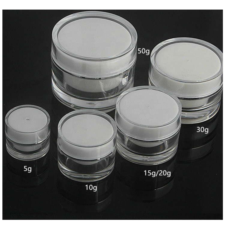 Beauty 30grams 50gm 4oz cute acrylic body butter cream containers white with lids