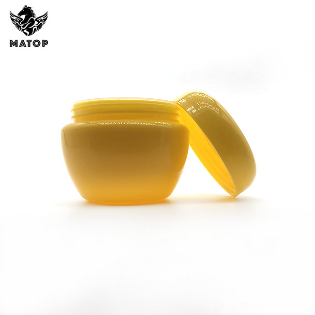 Beauty Containers Yellow Plastic Cosmetic Jars