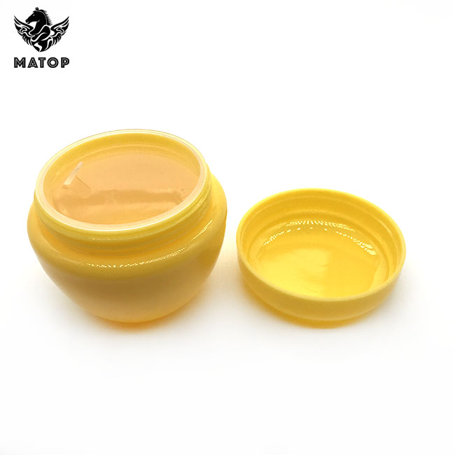 Beauty Containers Yellow Plastic Cosmetic Jars