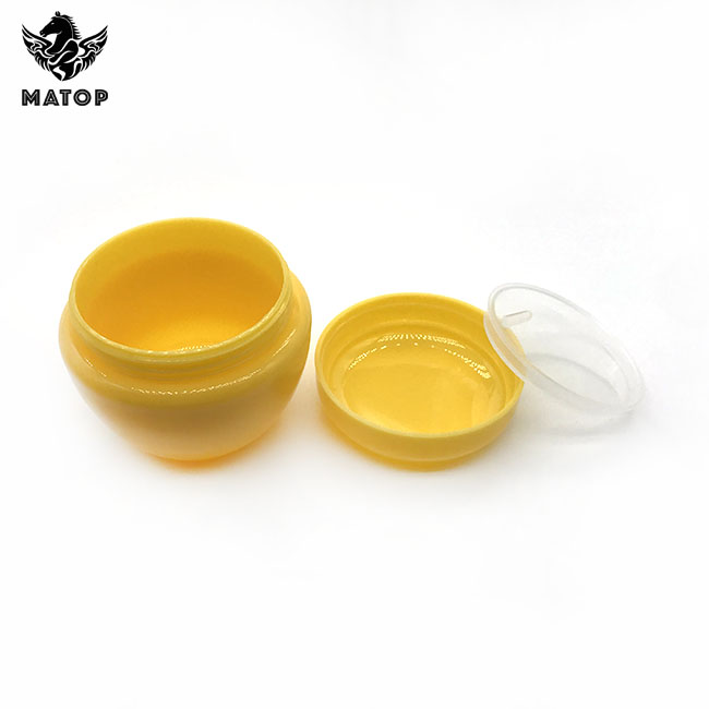 Beauty Containers Yellow Plastic Cosmetic Jars