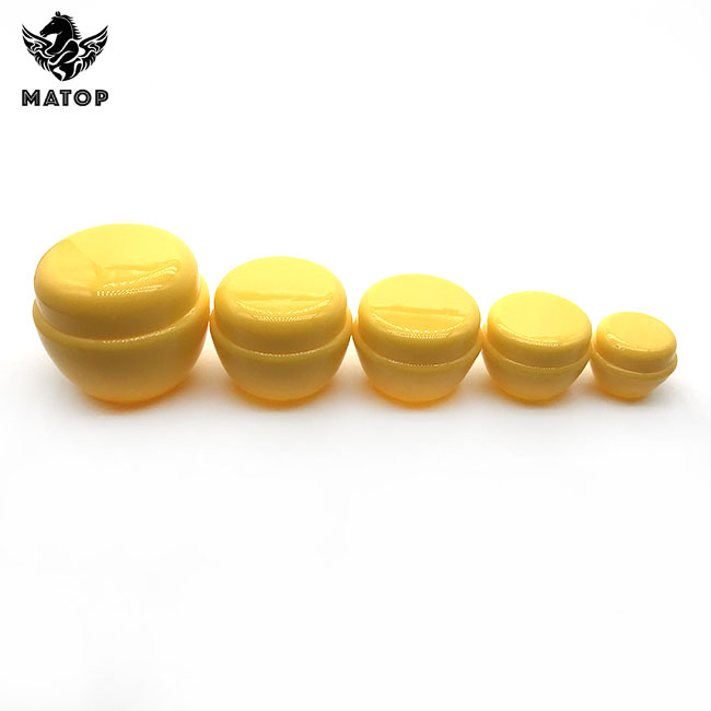 Beauty Containers Yellow Plastic Cosmetic Jars