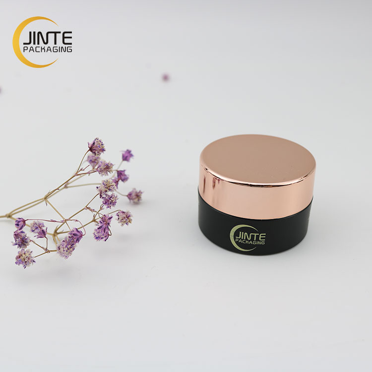 Beauty Luxury Customized Gold Top Cosmetics Matte Black Body Scrub Packaging PETG1oz 30ml 15ml Jar