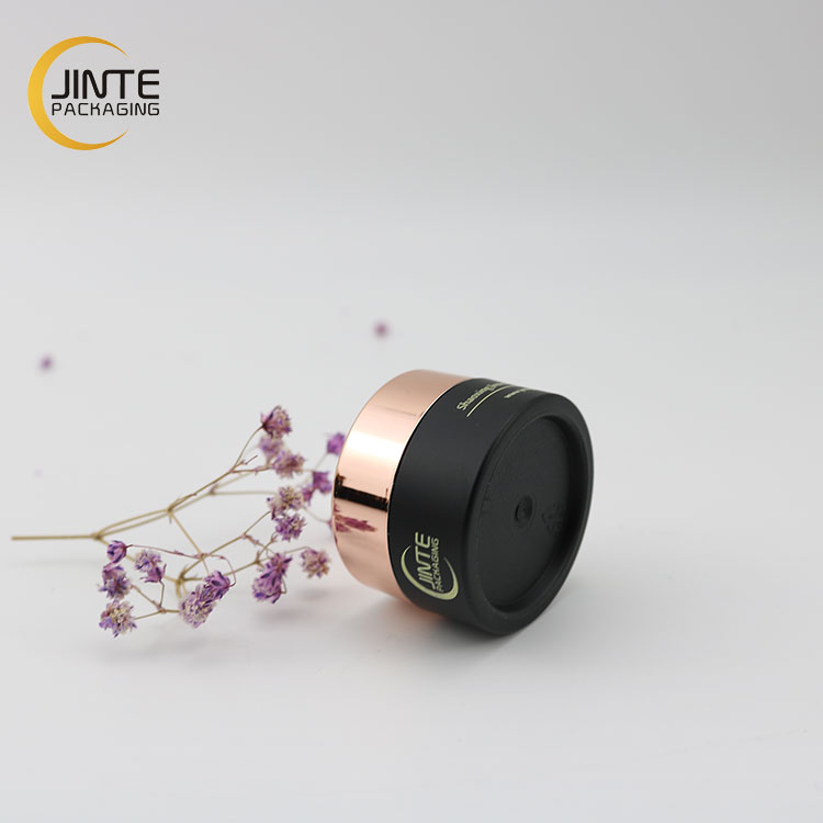 Beauty Luxury Customized Gold Top Cosmetics Matte Black Body Scrub Packaging PETG1oz 30ml 15ml Jar