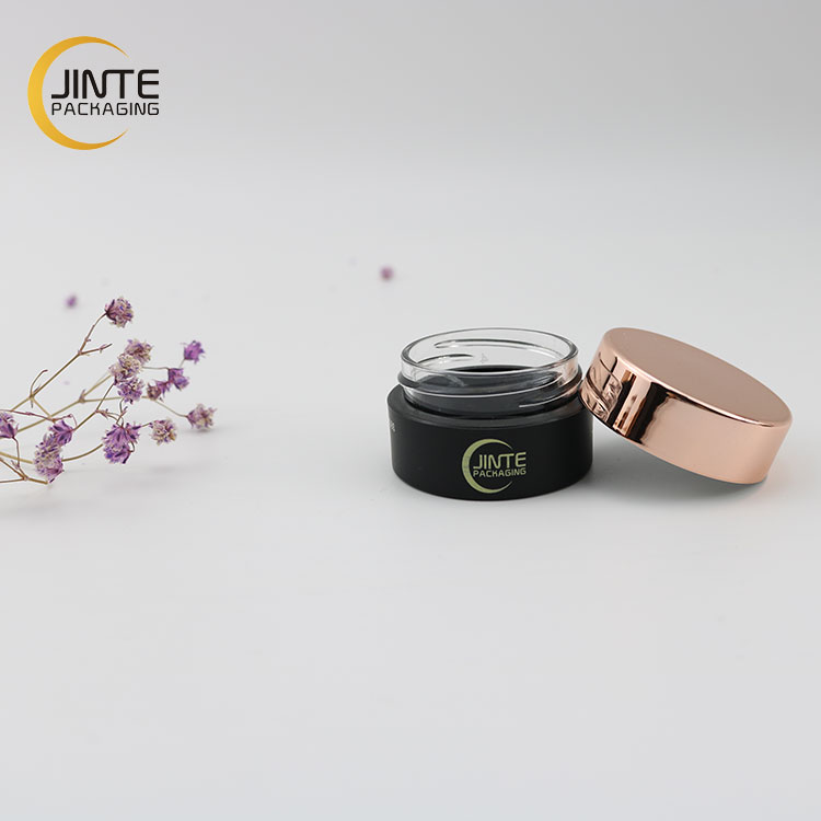 Beauty Luxury Customized Gold Top Cosmetics Matte Black Body Scrub Packaging PETG1oz 30ml 15ml Jar