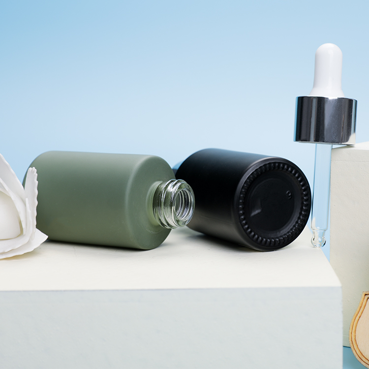 Beauty Skin Care Cream Empty Glass Serum Bottle 30ml Dropper Bottle Cosmetic Container With Dropper Round Skin Care Bottles