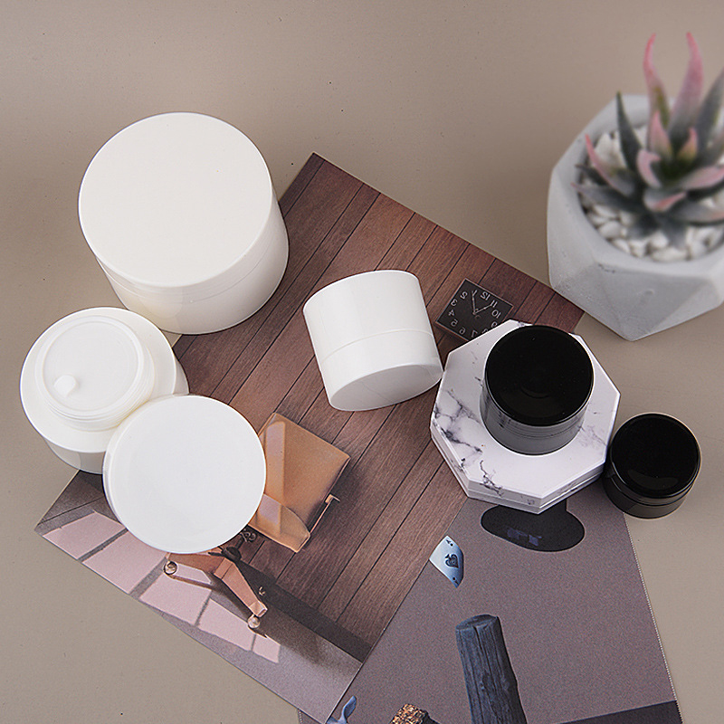Beauty and Personal Care empty White Black Bright Cream Jar pp for Skincare Packaging