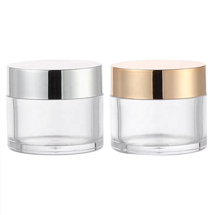 Beauty body lotion cream container 2oz clear PS Plastic Cream Jar with lid
