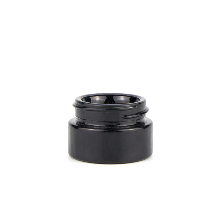 Beauty containers 5 gram 10 gram mini black dark violet lip balm cosmetic eye cream glass jars with plastic screw lids