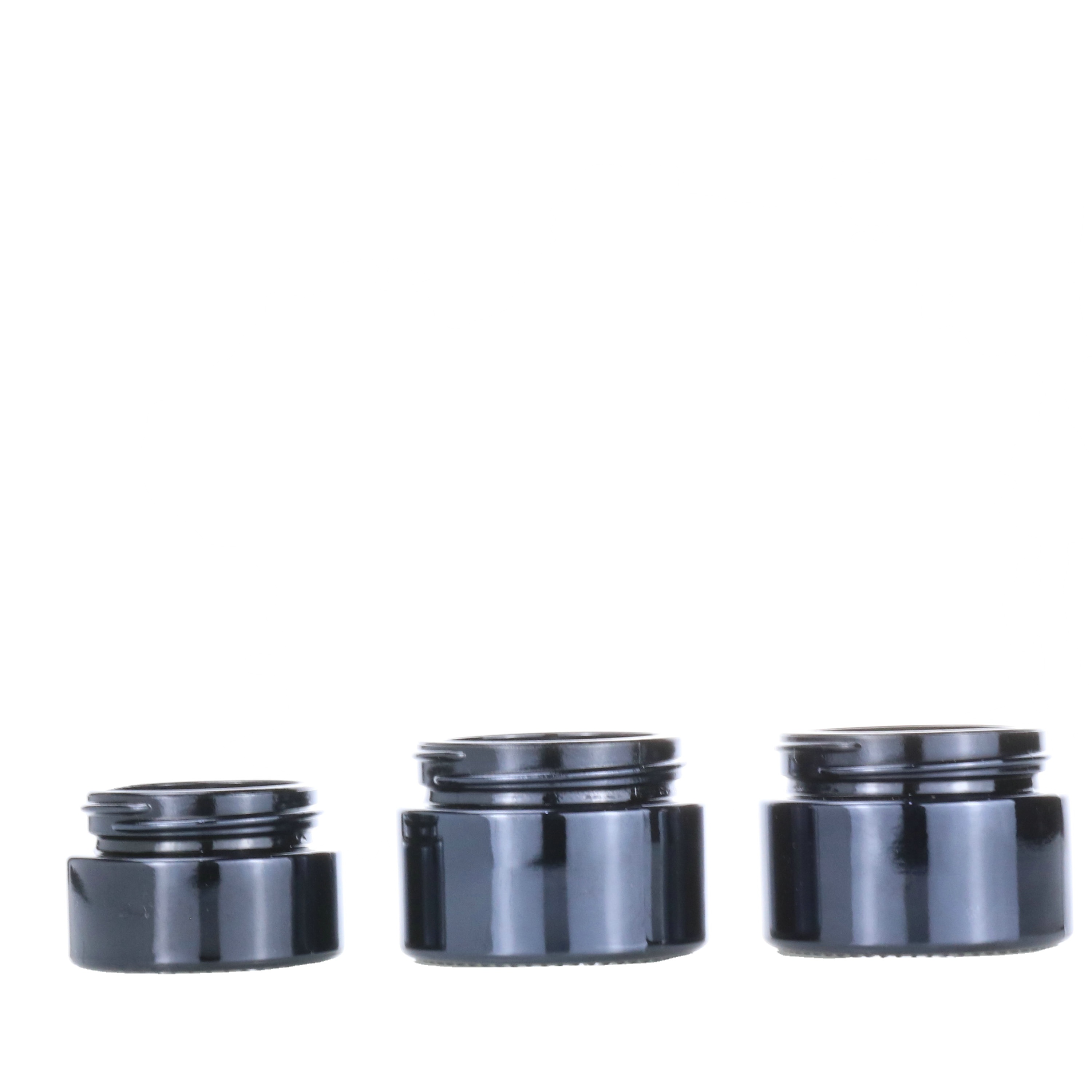 Beauty containers 5 gram 10 gram mini black dark violet lip balm cosmetic eye cream glass jars with plastic screw lids