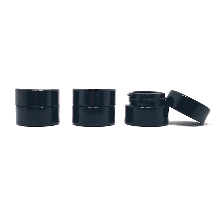 Beauty containers 5 gram mini black dark violet lip balm packaging 5g uv violet eye cream cosmetic jar