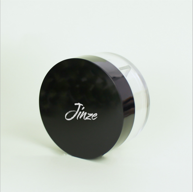 Beauty cosmetics empty packaging ABS plastic box round powder compact with inner plug three dispersion powder compact setting