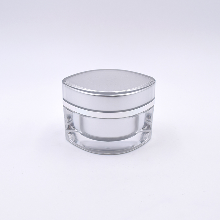 Beauty double wall skin care face cream container eye shape 1oz 15g 30g 50g empty pink acrylic cosmetic plastic jar
