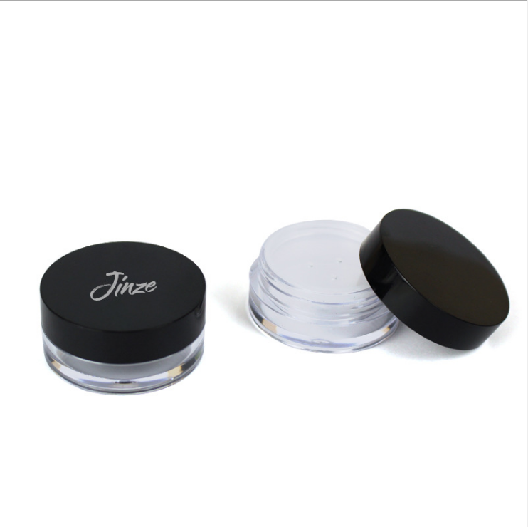 Beauty makeup packaging material and direct 4ml mini powder compact with sieve compact makeup box fluffy powder bottle