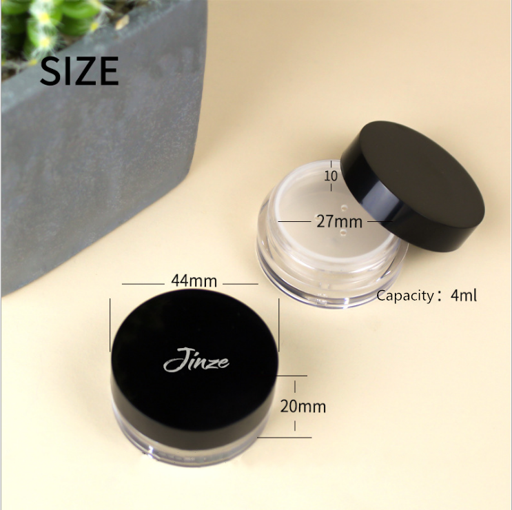 Beauty makeup packaging material and direct 4ml mini powder compact with sieve compact makeup box fluffy powder bottle