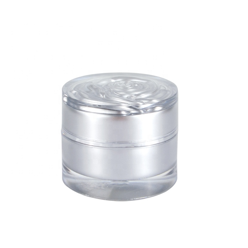 Beauty product cream container 10g 15g 30g 50g acrylic cream jar with rose design cap