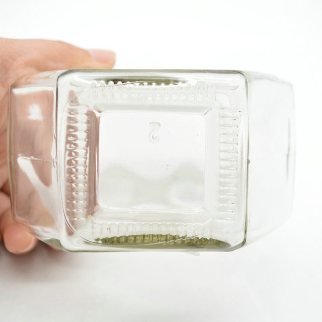 Bee Glass Honey Pot / Jar with Bamboo Dipper 14oz 420ml