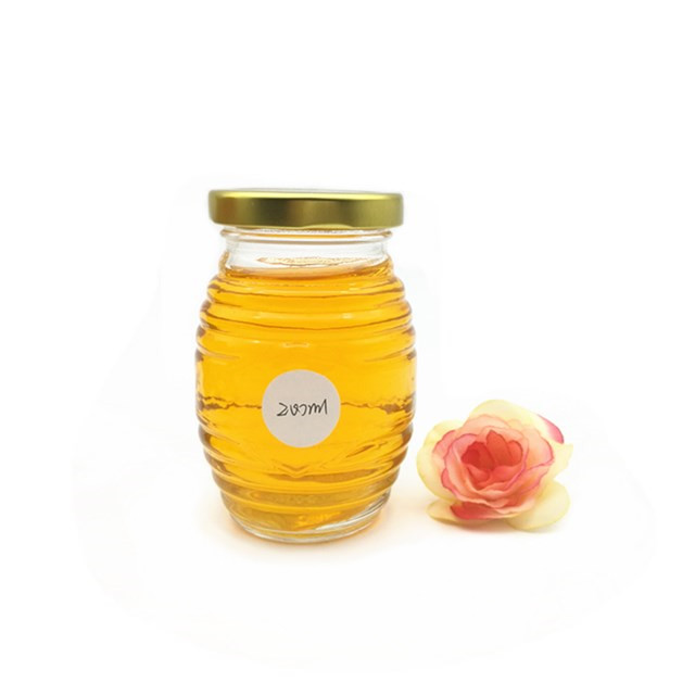 Beehive honeycomb shape glass honey jars bottle 100ml 200ml 350ml 750ml