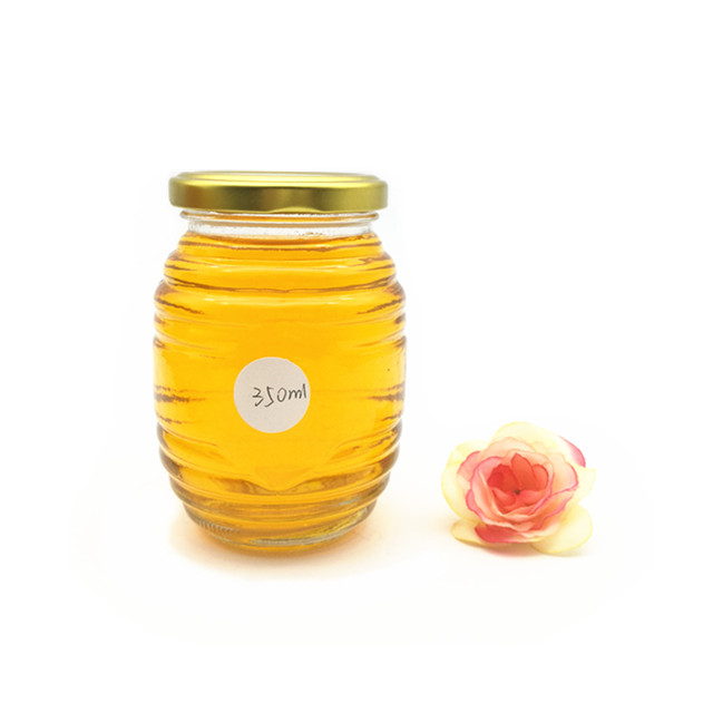 Beehive honeycomb shape glass honey jars bottle 100ml 200ml 350ml 750ml