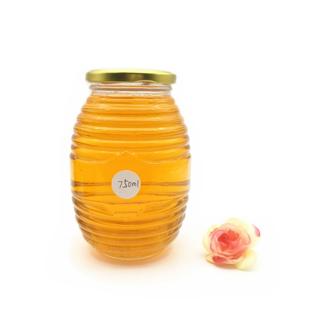 Beehive honeycomb shape glass honey jars bottle 100ml 200ml 350ml 750ml