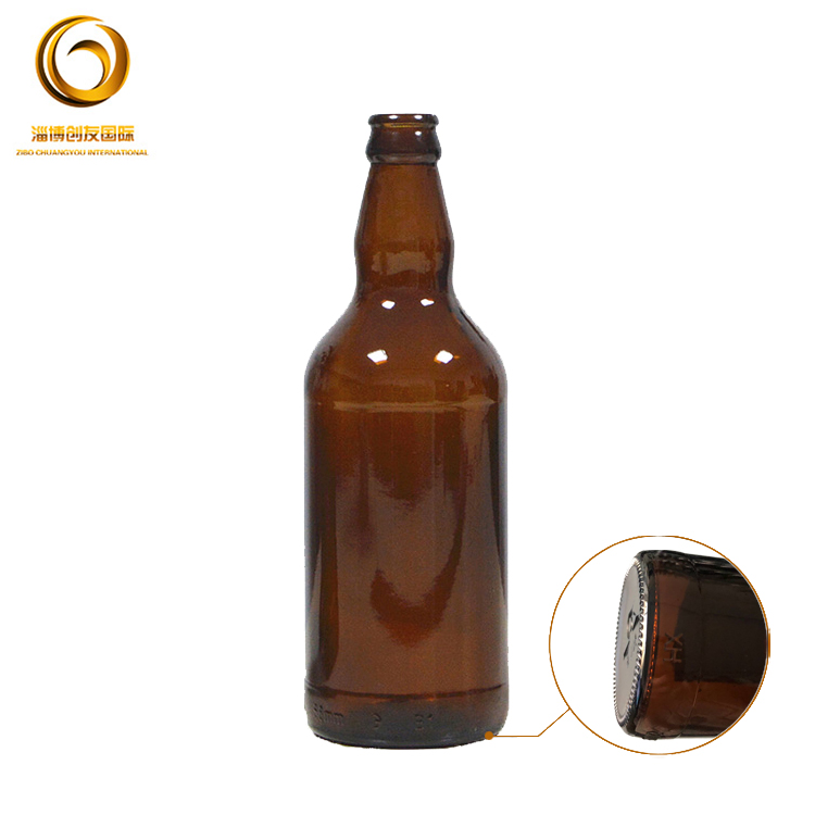 Beer glass bottle 500 ml crown cap