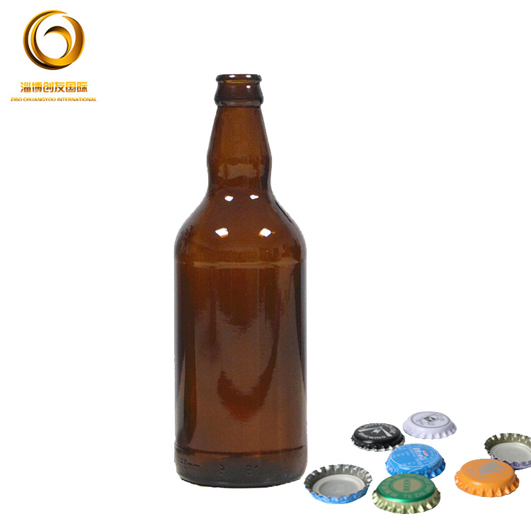 Beer glass bottle 500 ml crown cap