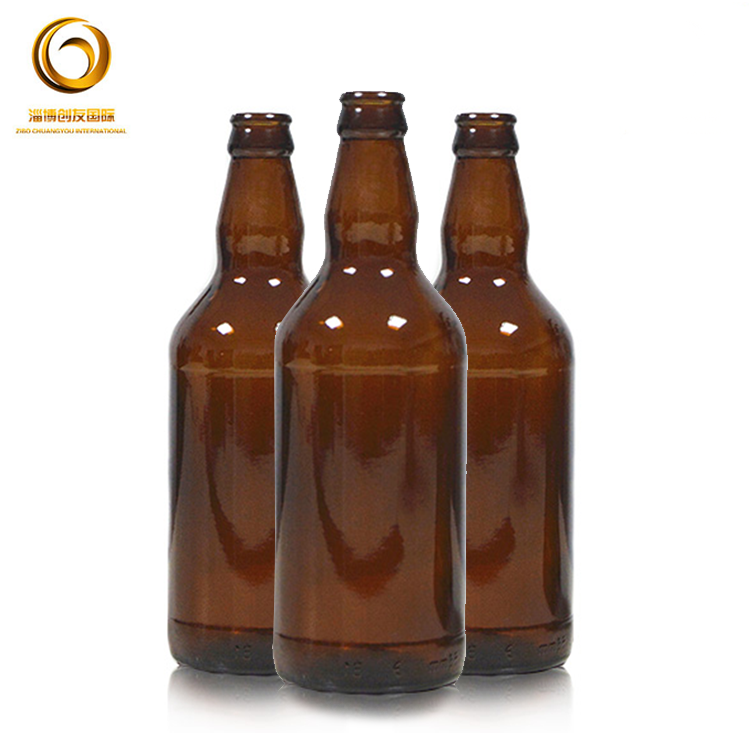 Beer glass bottle 500 ml crown cap