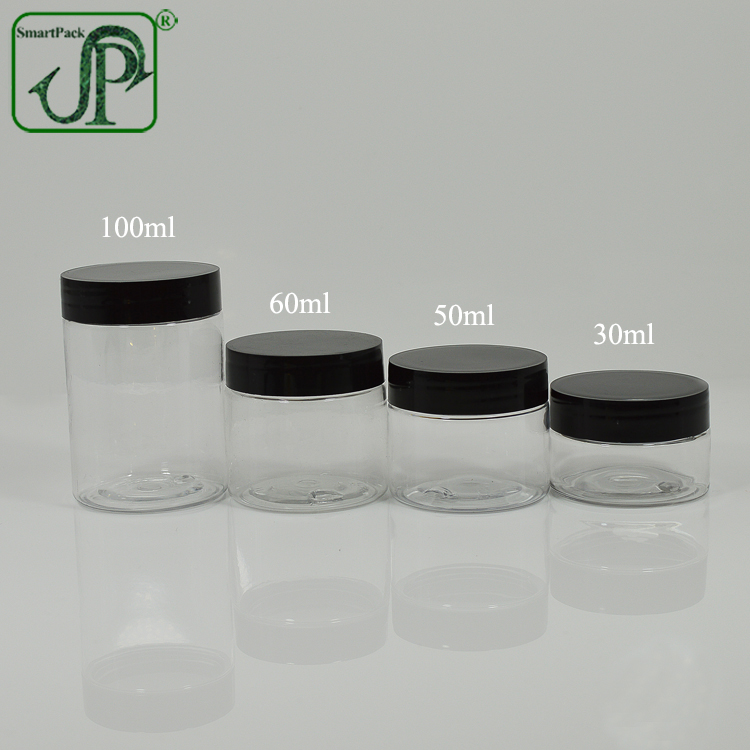 Best BPA Free 30g to 1000g Food Grade Storage Clear PET Plastic Jar