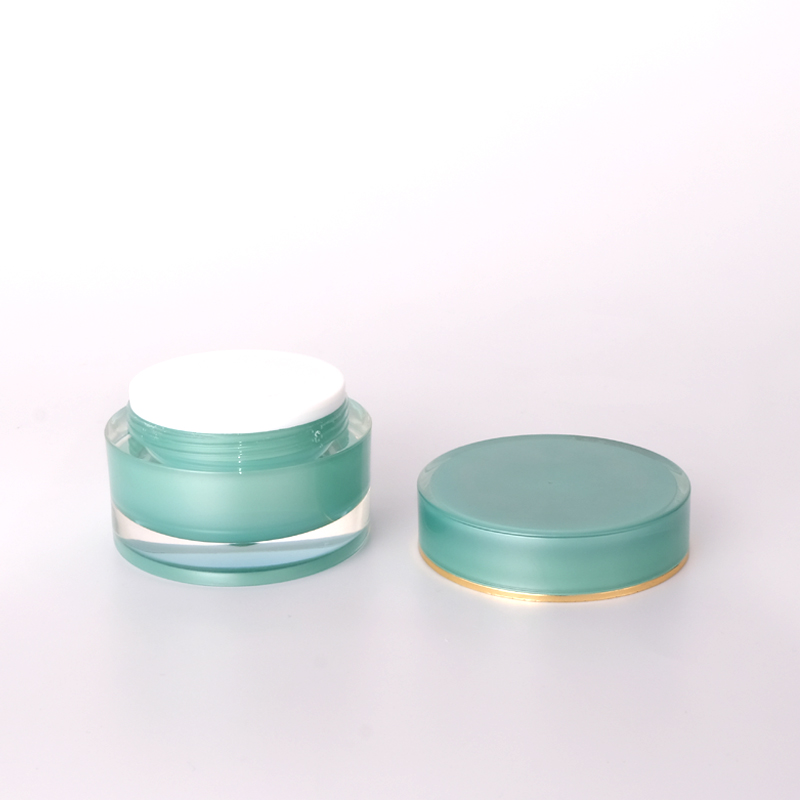 Best Price in Stock Low MOQ 10g Green Plastic Acrylic Cream Jar for Skin Care