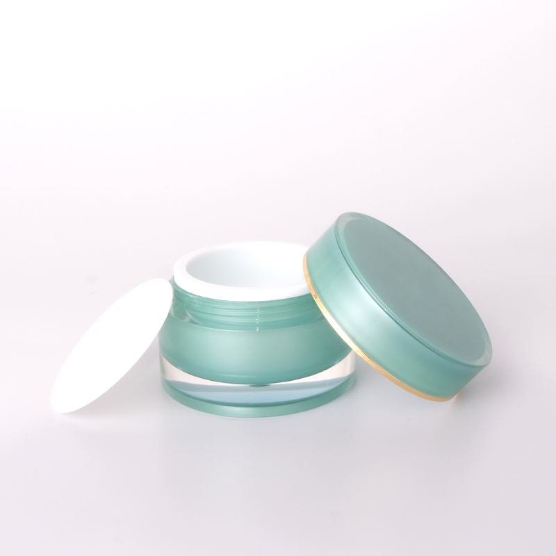 Best Price in Stock Low MOQ 10g Green Plastic Acrylic Cream Jar for Skin Care