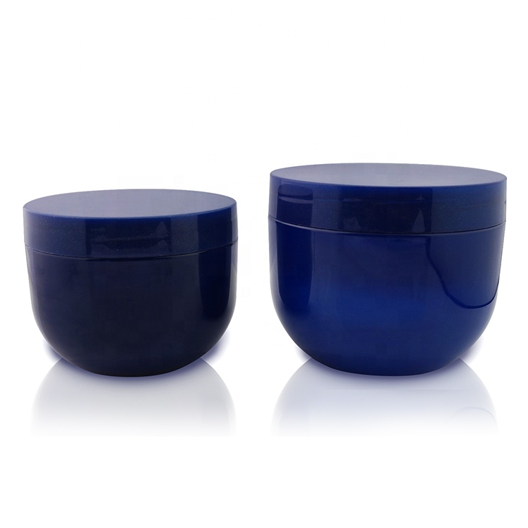 Best Price round blue 300ml 500ml cosmetic plastic jar pet shampoo jar with screw cap/lid