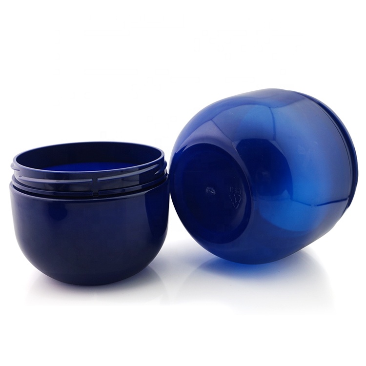 Best Price round blue 300ml 500ml cosmetic plastic jar pet shampoo jar with screw cap/lid