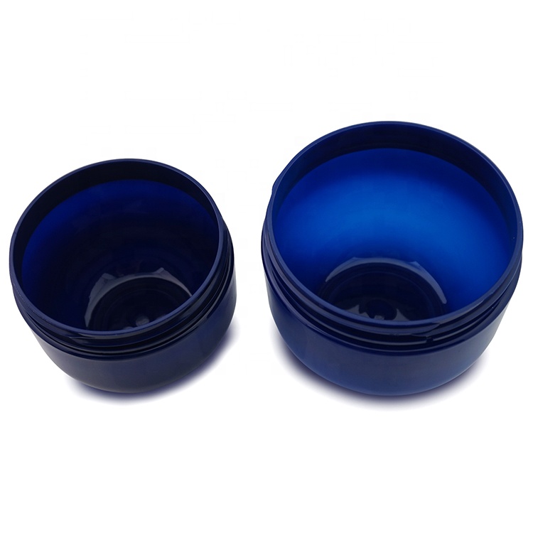 Best Price round blue 300ml 500ml cosmetic plastic jar pet shampoo jar with screw cap/lid