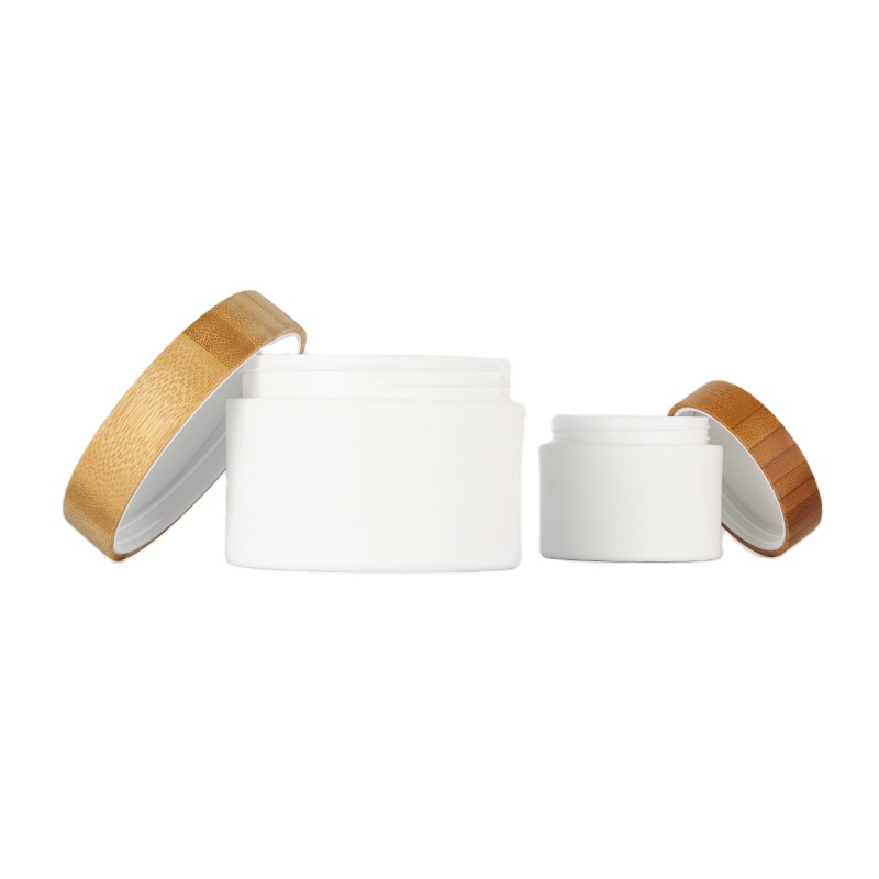 Best Price round pp plastic Jar with Bamboo cap