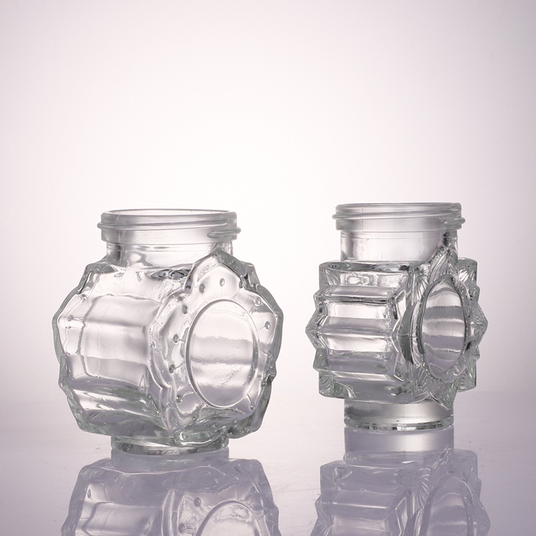 Best Sales Embossing Honey Fruit Jam Glass Bottle Large Seal Storage Glass Jar