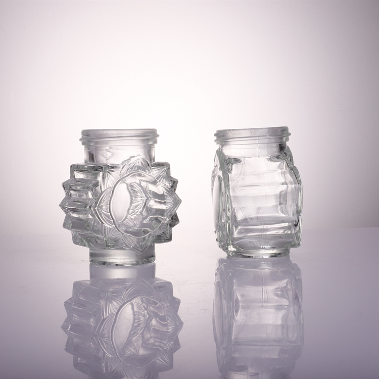 Best Sales Embossing Honey Fruit Jam Glass Bottle Large Seal Storage Glass Jar