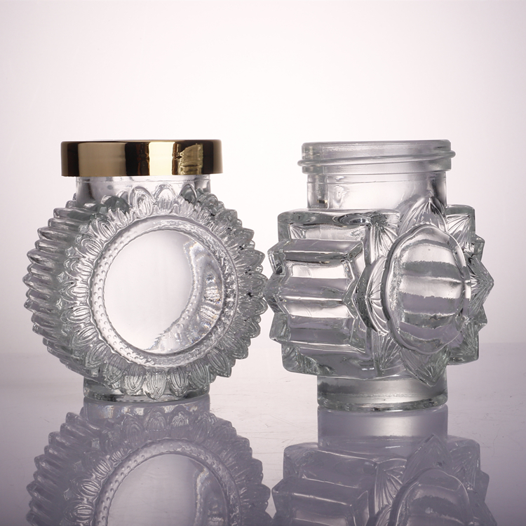 Best Sales Embossing Honey Fruit Jam Glass Bottle Large Seal Storage Glass Jar