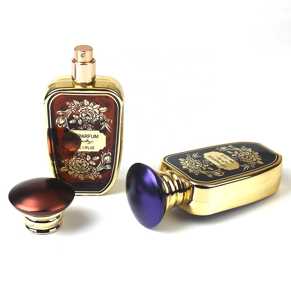Best Selling 50ML Luxury Rectangle Perfume Glass Bottles
