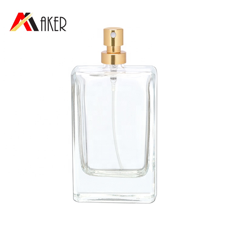 Best Selling 50ml Rectangle clear custom glass Liquid Perfume bottles