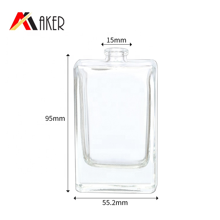 Best Selling 50ml Rectangle clear custom glass Liquid Perfume bottles