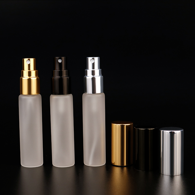 Best Selling 5ml 10ml  20ml Frosted Round Refillable Pocket Size Glass Perfume Atomizador Spray Bottle For Travelers