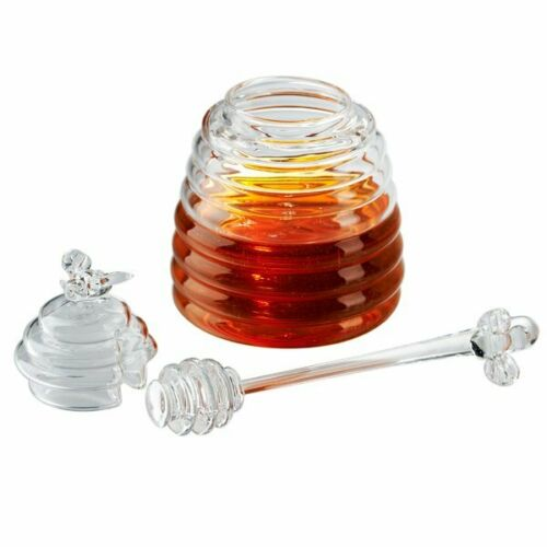 Best Selling Handmade Hermetic Honey Bee Pots With Glass Lid and Dipper